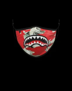 ADULT MONEY CAMO (RED) FORM-FITTING FACE MASK