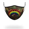 ADULT RAINBOW SHARK FORM FITTING FACE MASK