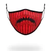 ADULT REVERSE SHARKS IN PARIS (RED) FORM FITTING FACE MASK
