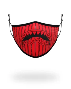 ADULT REVERSE SHARKS IN PARIS (RED) FORM FITTING FACE MASK