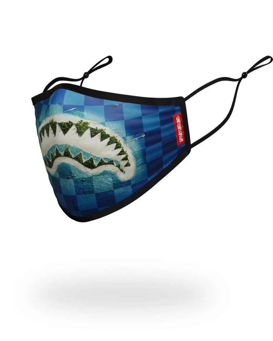 ADULT SHARK ISLAND FORM FITTING FACE MASK