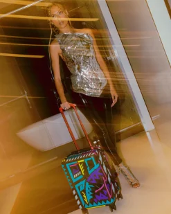 A.I. PATH TO THE FUTURE III HARDSHELL CARRY-ON LUGGAGE - SANDFLOWER COLLAB