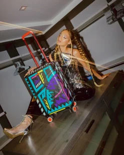 A.I. PATH TO THE FUTURE III HARDSHELL CARRY-ON LUGGAGE - SANDFLOWER COLLAB