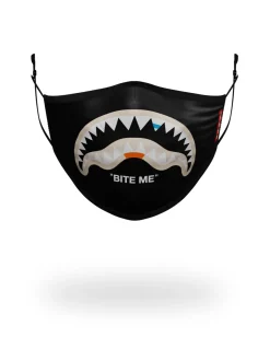 BITE ME SHARK (BLK) POLYESTER FACE MASK