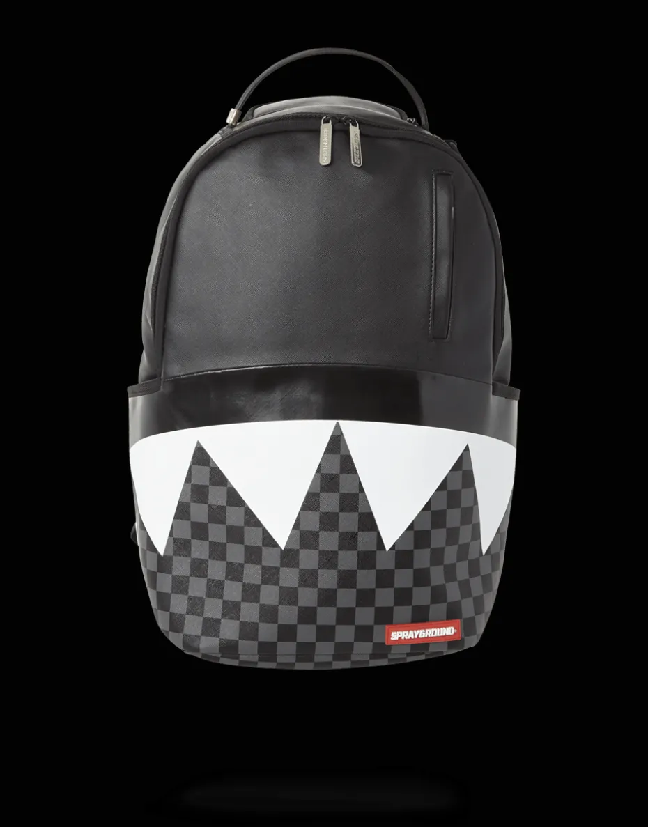BLACK HALF CHECK SHARKS IN PARIS BACKPACK (ONE OF ONE)