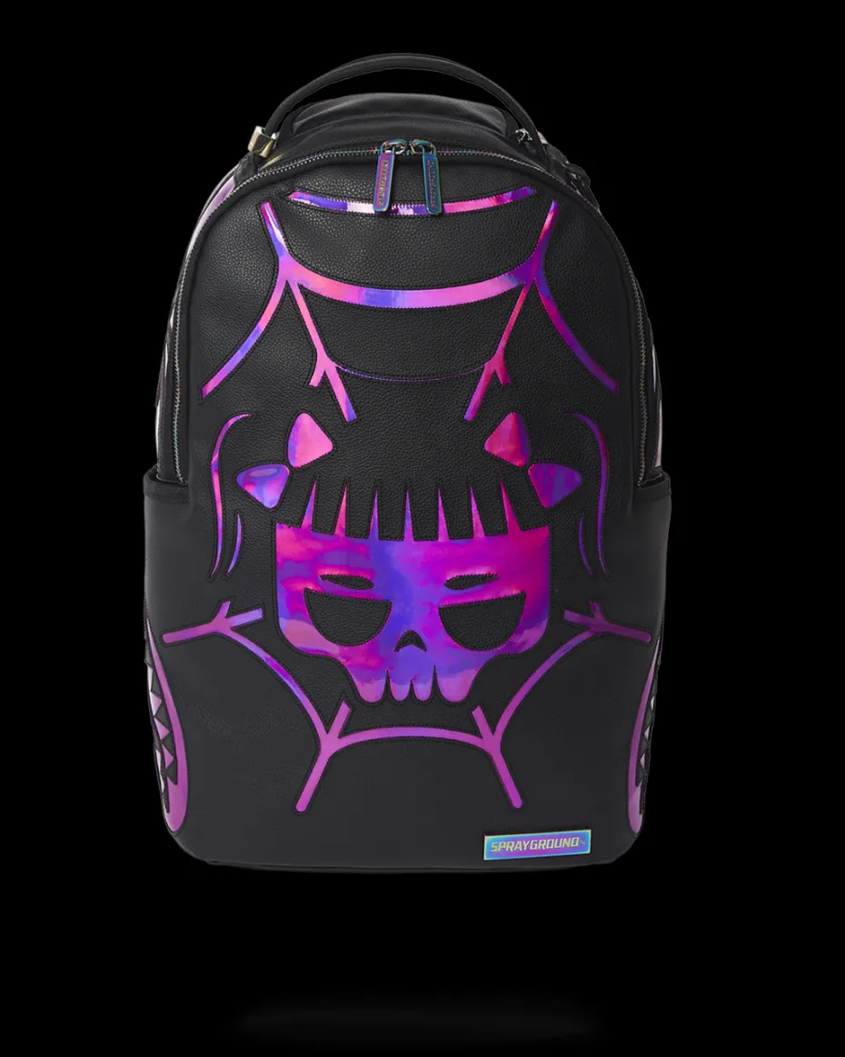 CAZZU IRIDESCENT CUT & SEW SPIDER SKULL SHARK BACKPACK (DLXV)