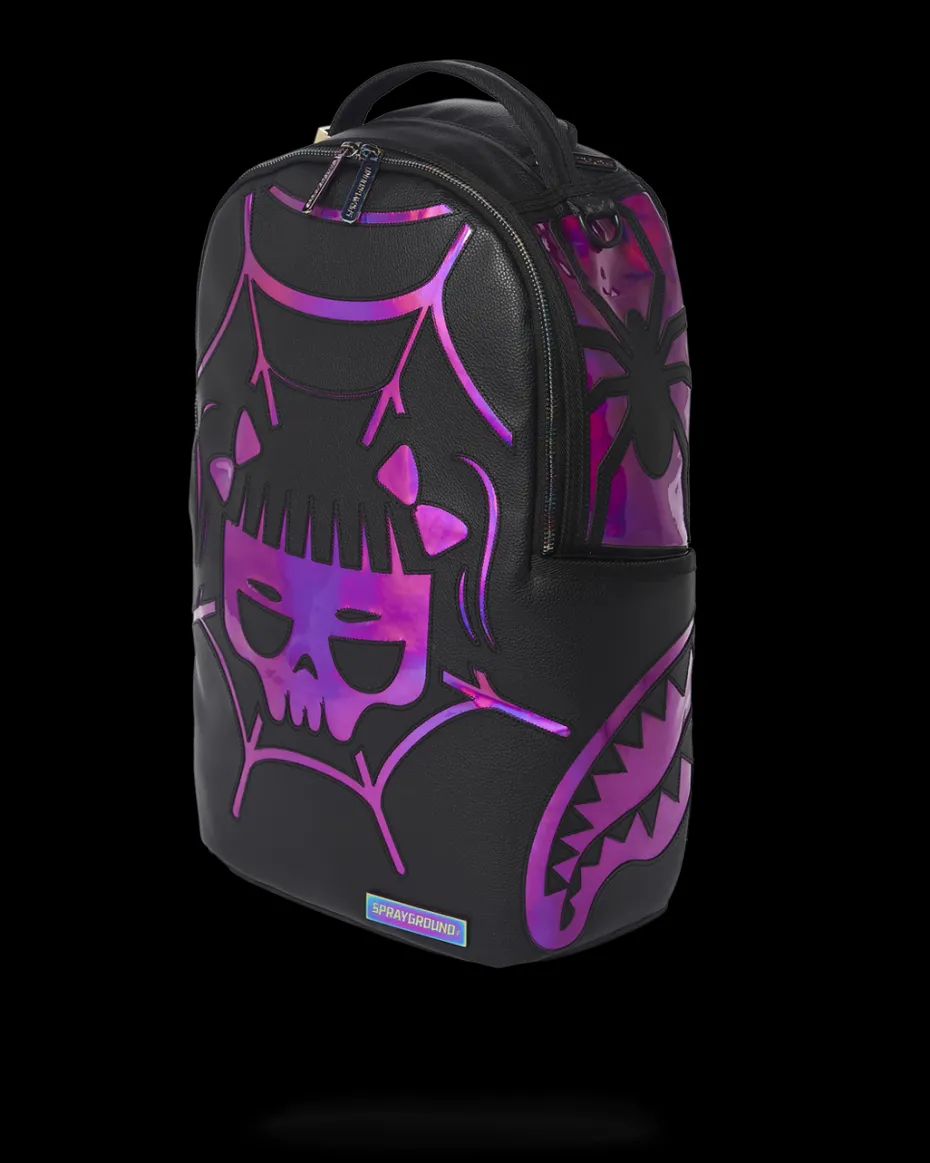 CAZZU IRIDESCENT CUT & SEW SPIDER SKULL SHARK BACKPACK (DLXV)