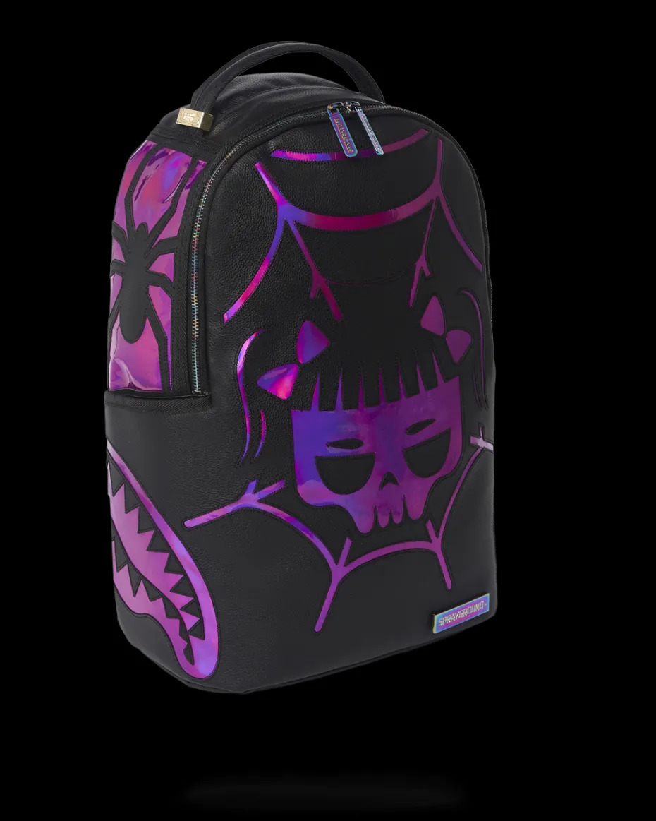 CAZZU IRIDESCENT CUT & SEW SPIDER SKULL SHARK BACKPACK (DLXV)