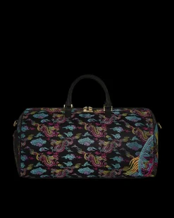 EMBROIDERED DRAGONS DUFFLE