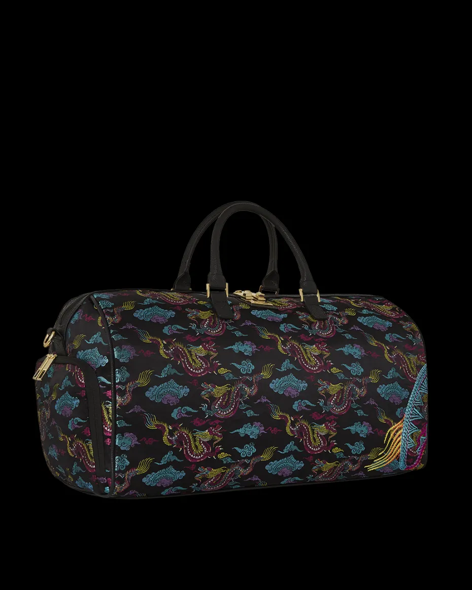 EMBROIDERED DRAGONS DUFFLE