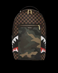 EXTERIOR GOLD ZIP POCKET SHARKS IN PARIS BACKPACK (DLXV)