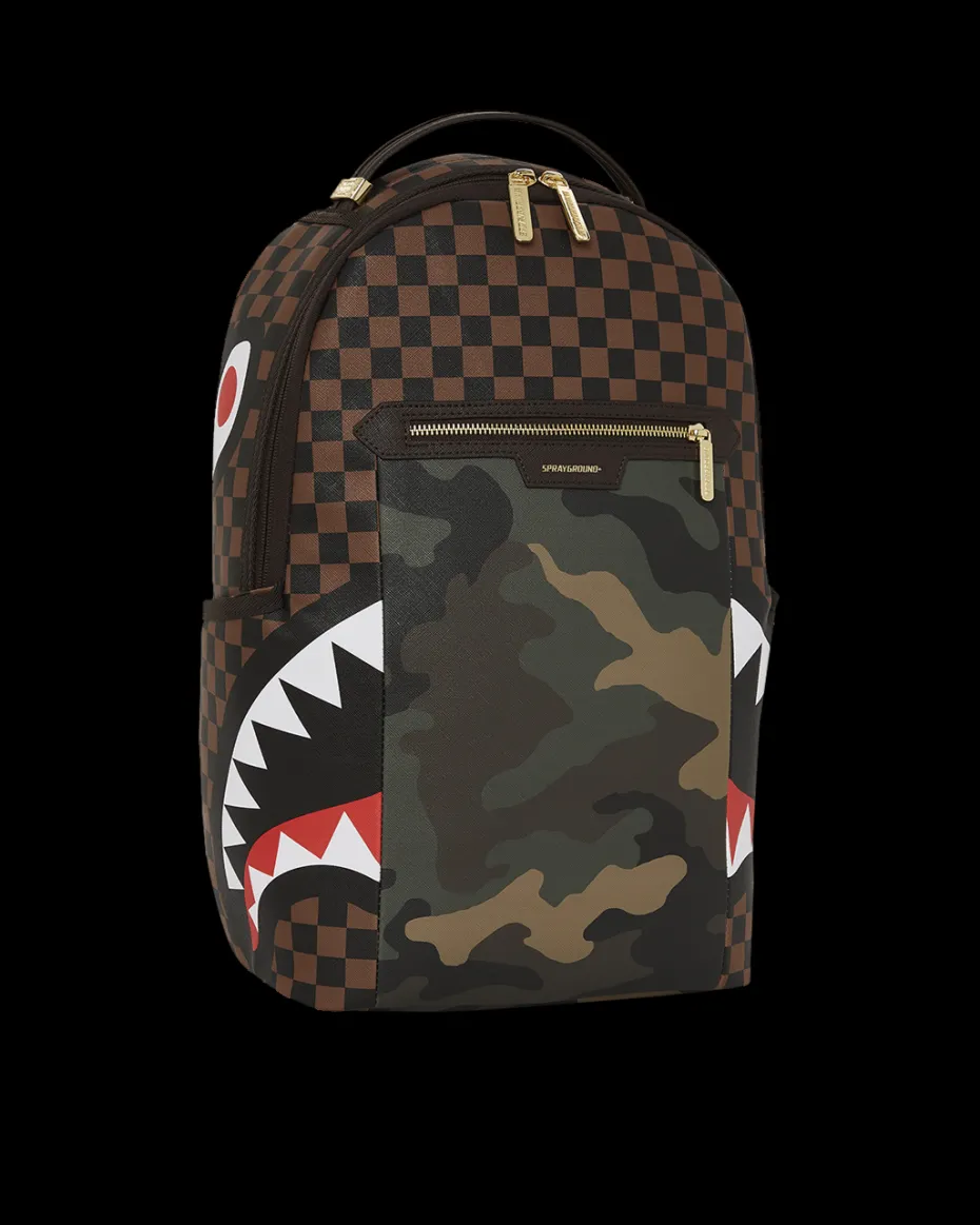EXTERIOR GOLD ZIP POCKET SHARKS IN PARIS BACKPACK (DLXV)
