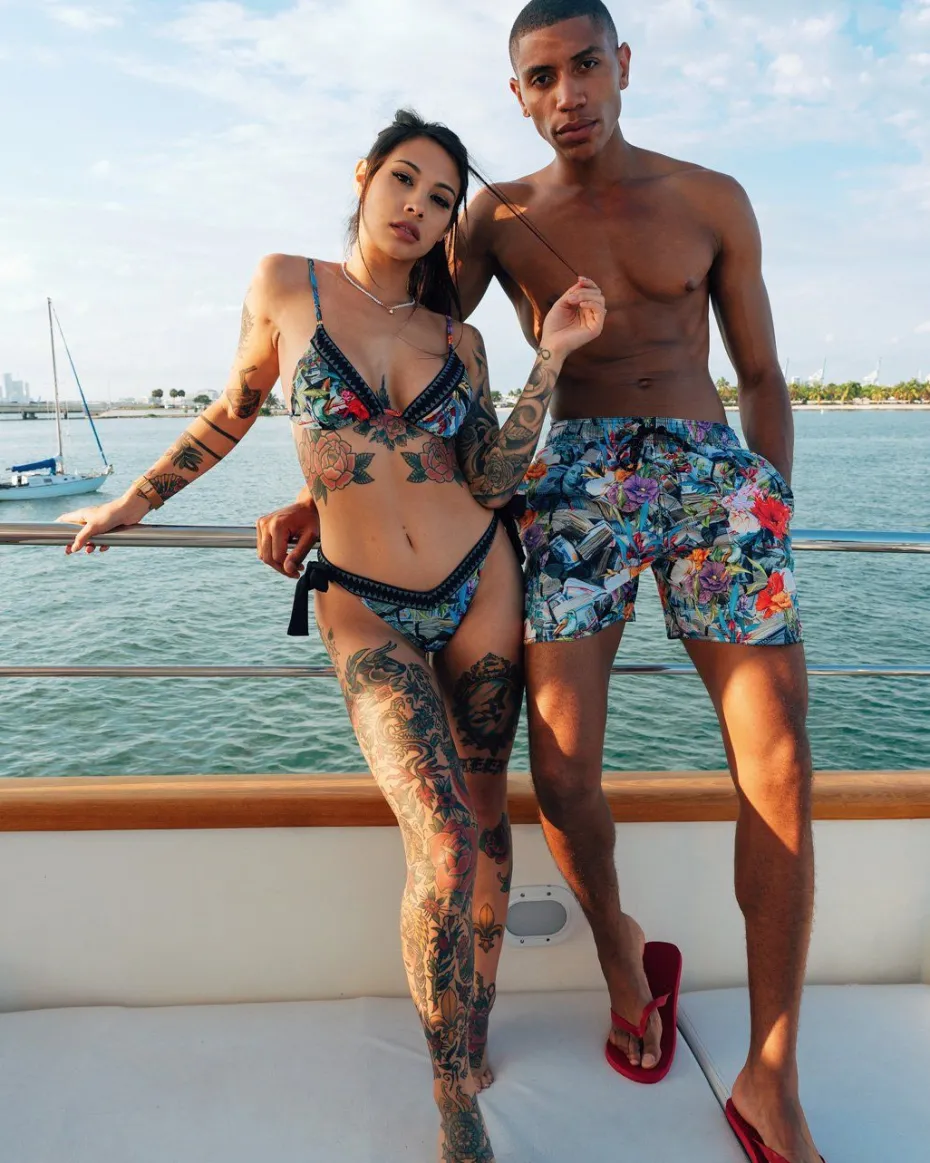 FLORAL MONEY SHOTO SWIM TRUNKS