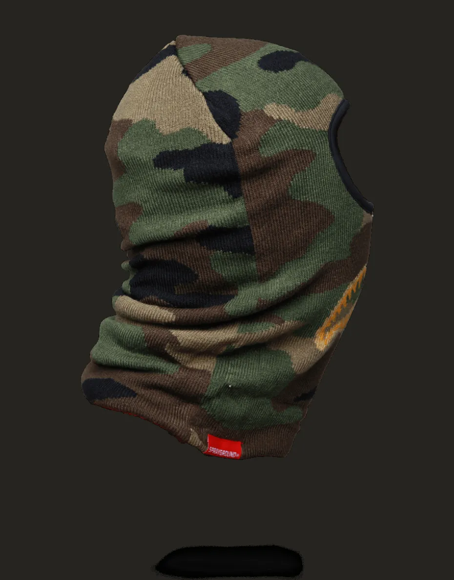 GOLD KNIT SHARK MOUTH SKI MASK