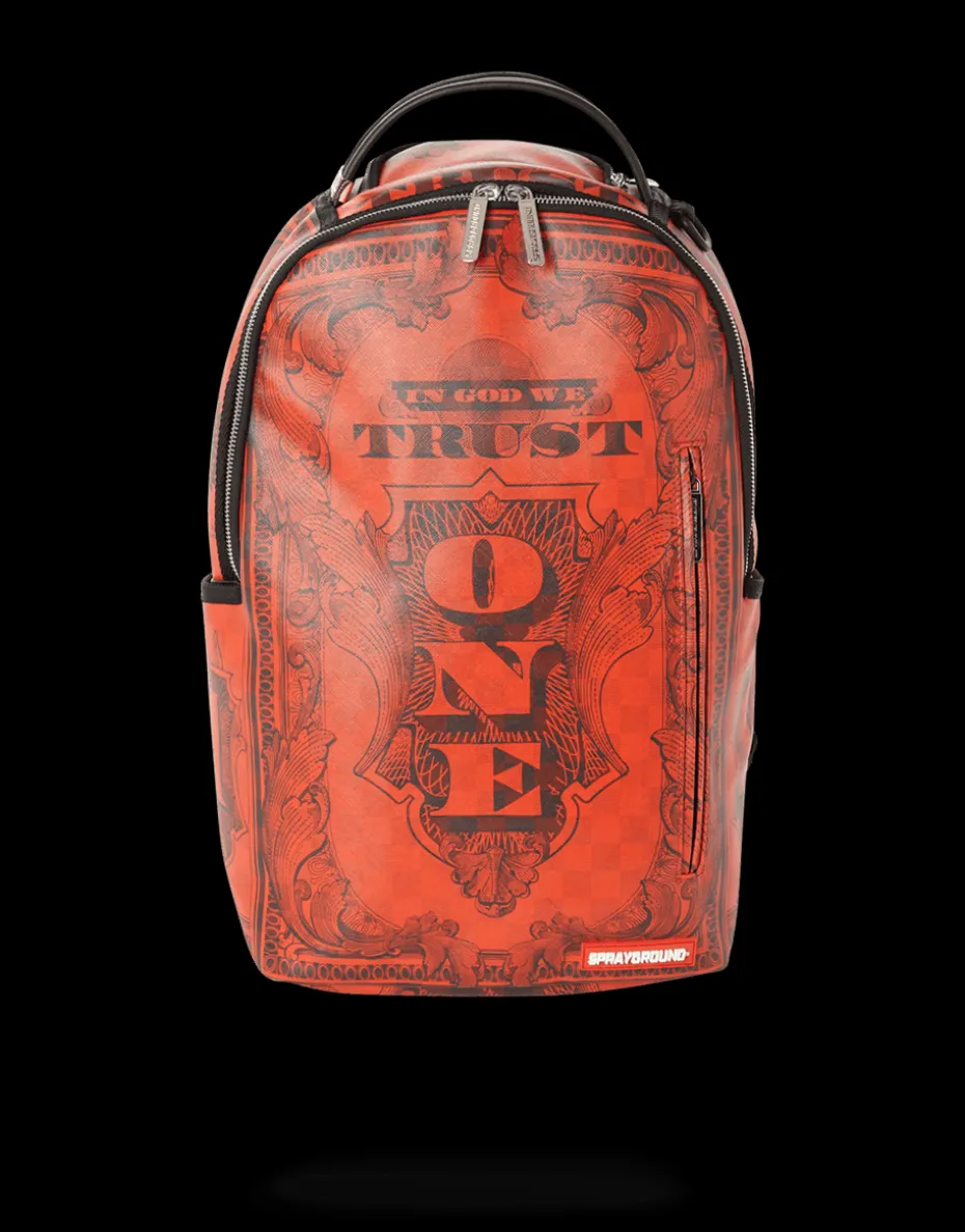 IN GOD WE TRUST RED BACKPACK (ONE OF ONE)