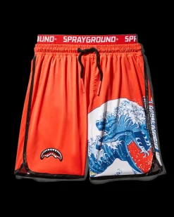 JAPAN WAVE CORTO SWIM TRUNKS (RED)