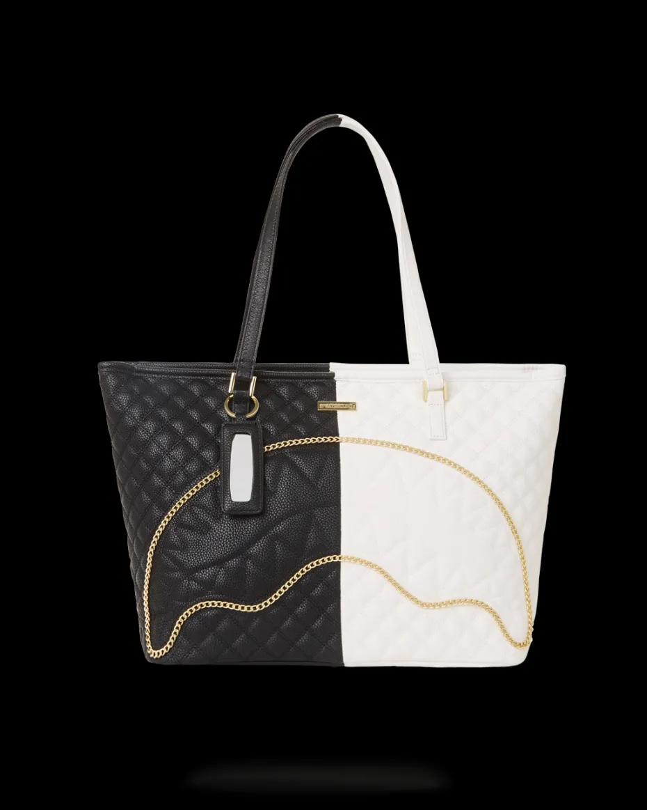 LEVELED UP SPLIT QUILT SHARK TOTE