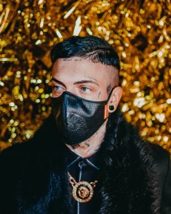MIDNIGHT SHARK VEGAN LEATHER FACEMASK