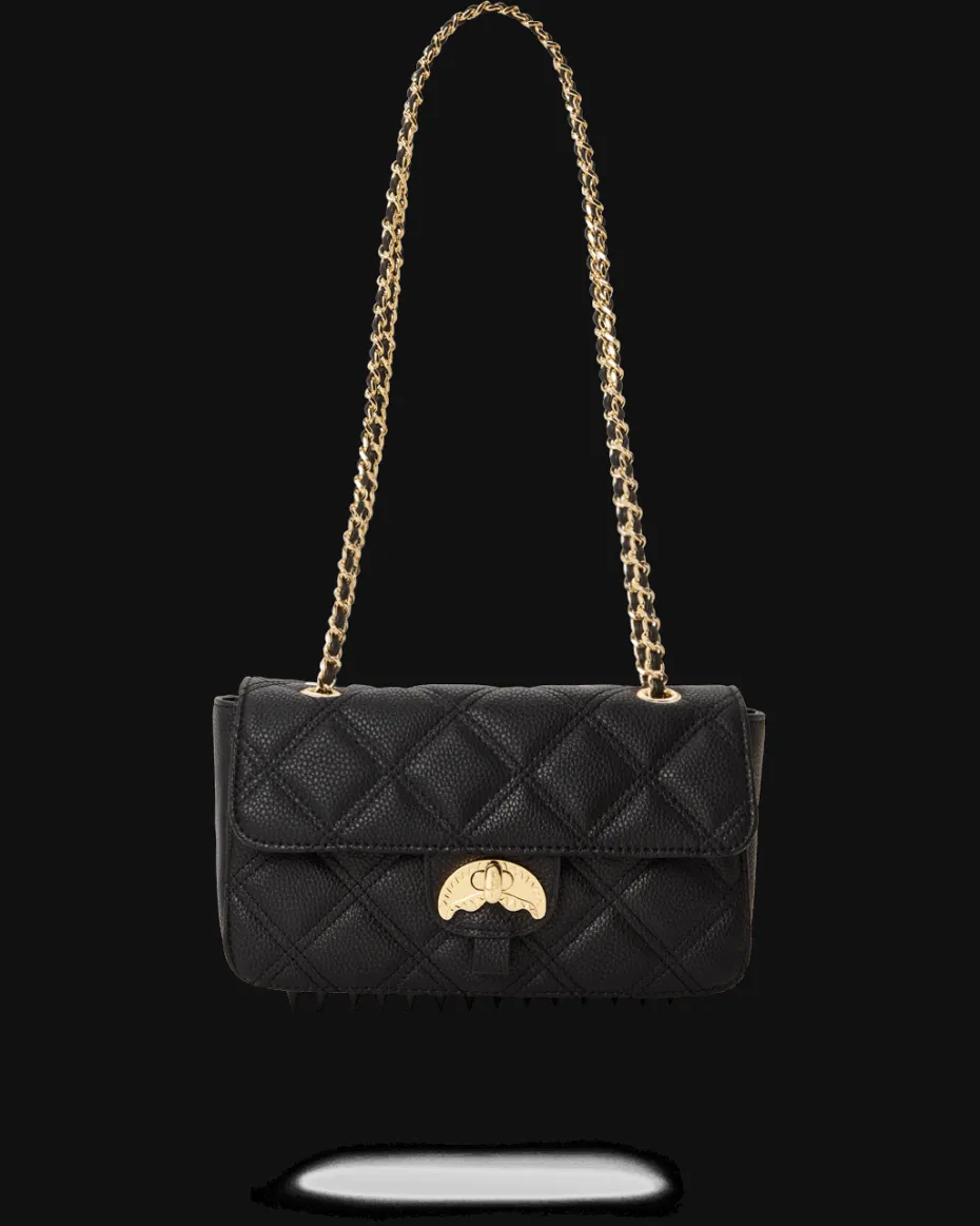 NOIR QUILT GOLD CHAIN SHARK HANDBAG