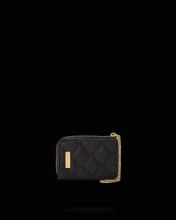 NOIR QUILT GOLD CHAIN SHARK WALLET