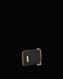 NOIR QUILT GOLD CHAIN SHARK WALLET