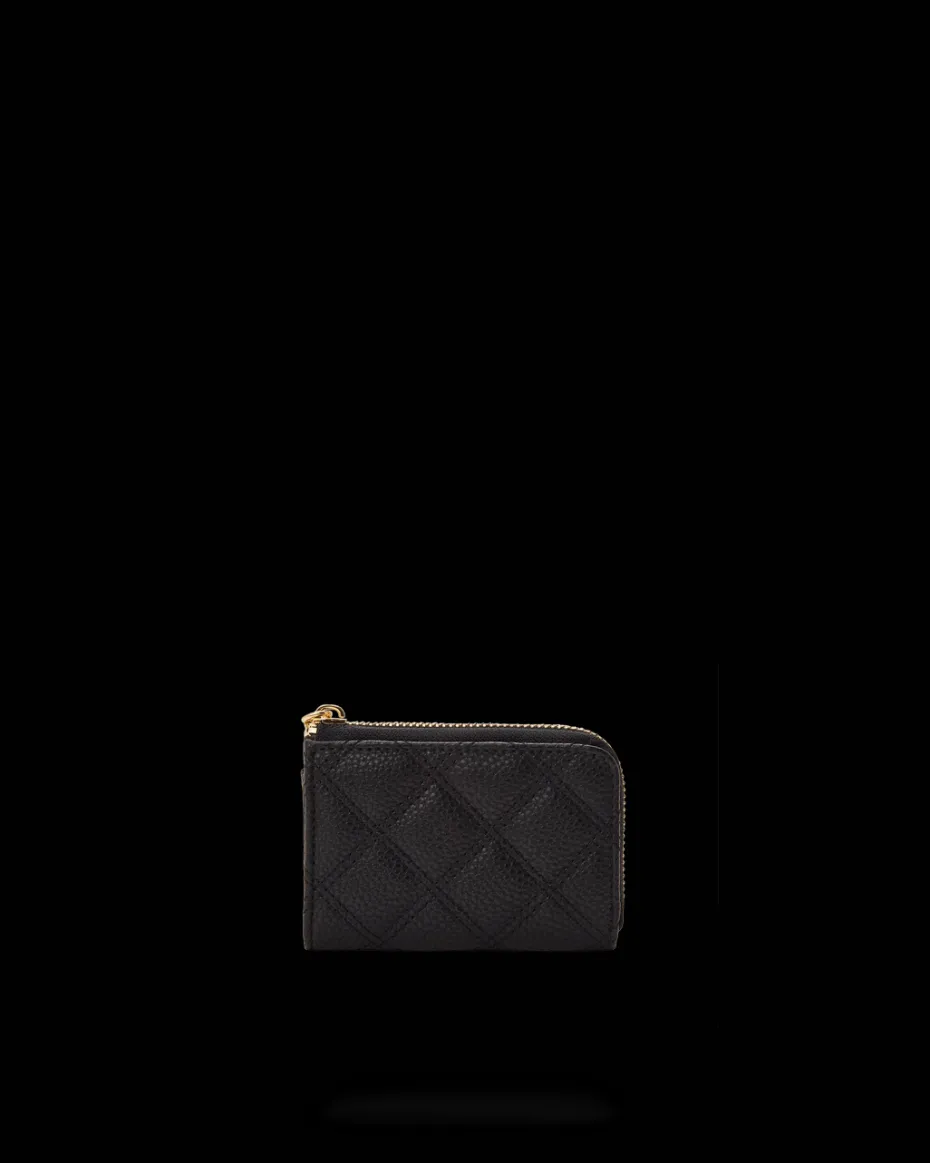 NOIR QUILT GOLD CHAIN SHARK WALLET