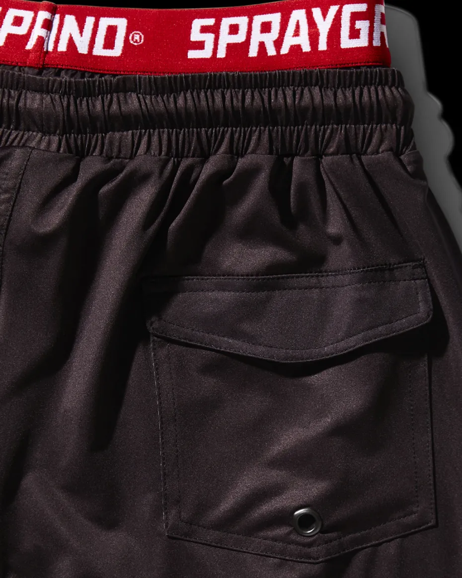 PATCH ALL-IN CORTO SWIM TRUNKS (BLACK)