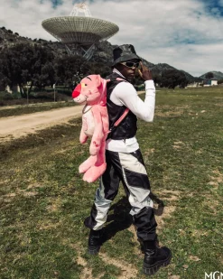 PINK PANTHER UP TO NO GOOD TEDDY BEAR BACKPACK