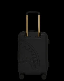 REALITY CHECK SHARKNAUTICS HARDSHELL CARRY-ON JETBLACK LUGGAGE (GOLD HARDWARE)