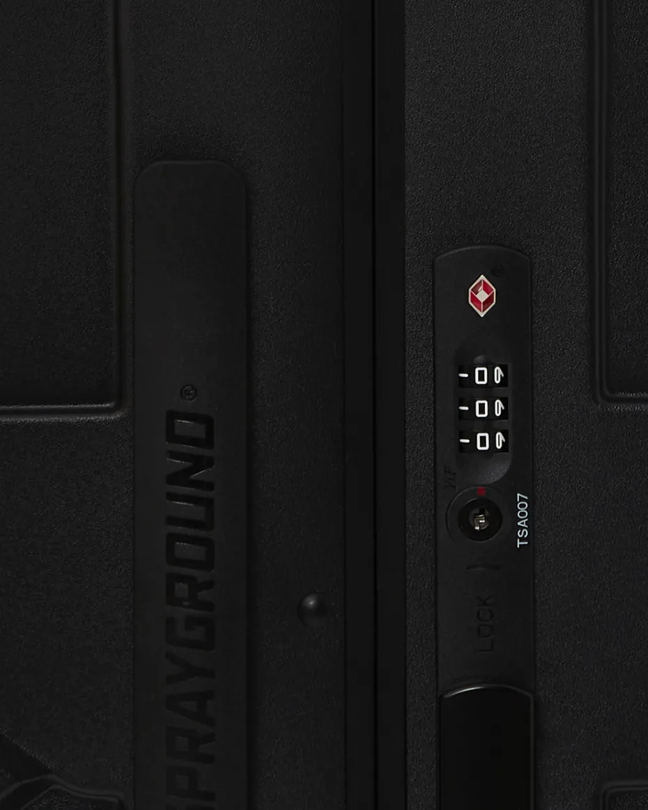 REALITY CHECK SHARKNAUTICS HARDSHELL FULL-SIZE JETBLACK LUGGAGE (GUNMETAL HARDWARE)