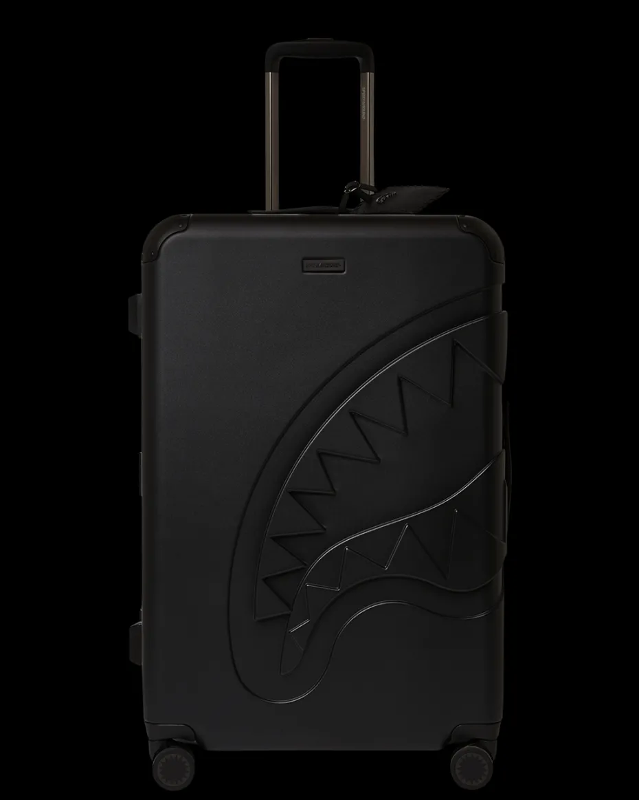 REALITY CHECK SHARKNAUTICS HARDSHELL FULL-SIZE JETBLACK LUGGAGE (GUNMETAL HARDWARE)