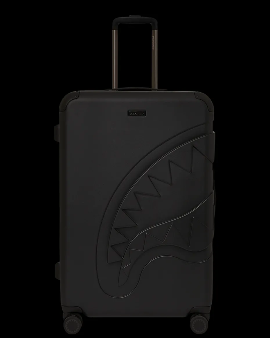 REALITY CHECK SHARKNAUTICS HARDSHELL FULL-SIZE JETBLACK LUGGAGE (GUNMETAL HARDWARE)