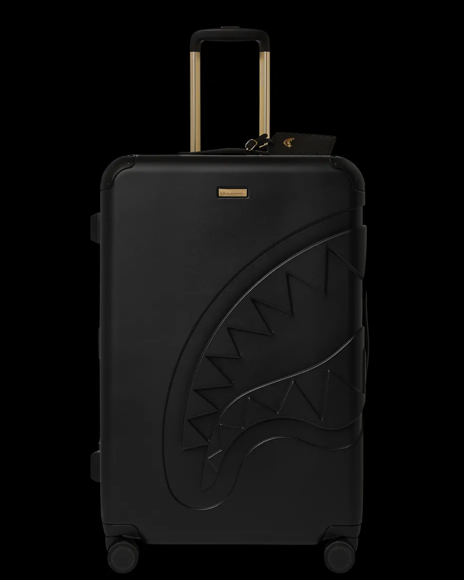 REALITY CHECK SHARKNAUTICS HARDSHELL FULL-SIZE JETBLACK LUGGAGE (GOLD HARDWARE)