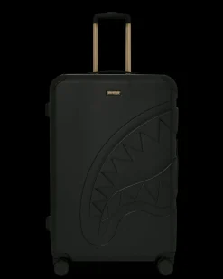 REALITY CHECK SHARKNAUTICS HARDSHELL FULL-SIZE JETBLACK LUGGAGE (GOLD HARDWARE)