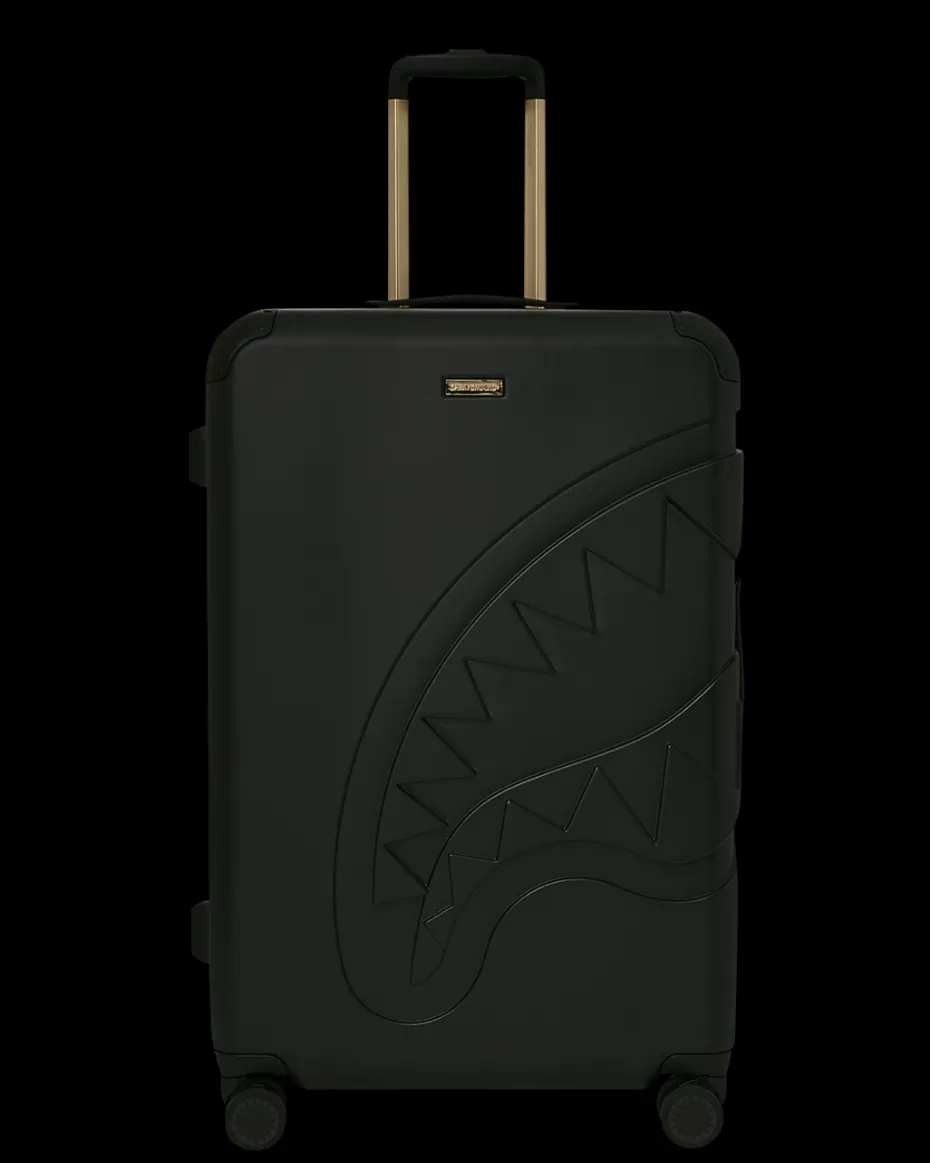 REALITY CHECK SHARKNAUTICS HARDSHELL FULL-SIZE JETBLACK LUGGAGE (GOLD HARDWARE)