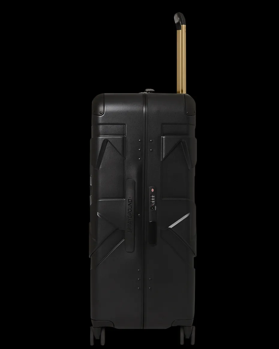 REALITY CHECK SHARKNAUTICS HARDSHELL FULL-SIZE JETBLACK LUGGAGE (GOLD HARDWARE)