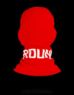 RED SPRAYGROUND LOGO SKI MASK
