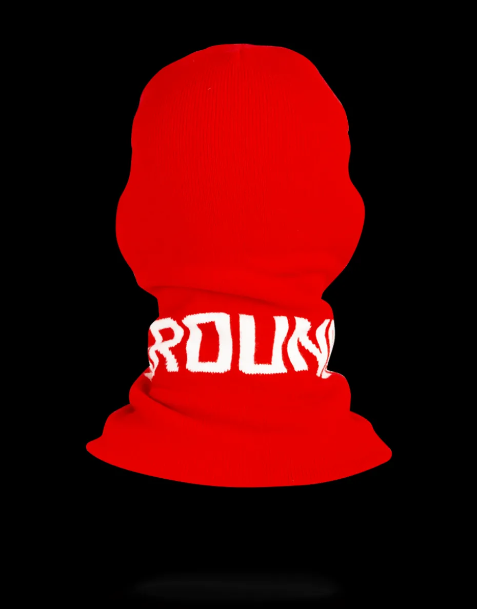 RED SPRAYGROUND LOGO SKI MASK