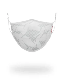 SHARK CHECK (WHITE) FACE MASK