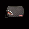 SHARKS IN PARIS (BLACK CHECKERED EDITION) TOILETRY AKA MONEY BAGS