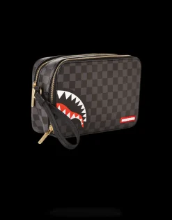SHARKS IN PARIS (BLACK CHECKERED EDITION) TOILETRY AKA MONEY BAGS