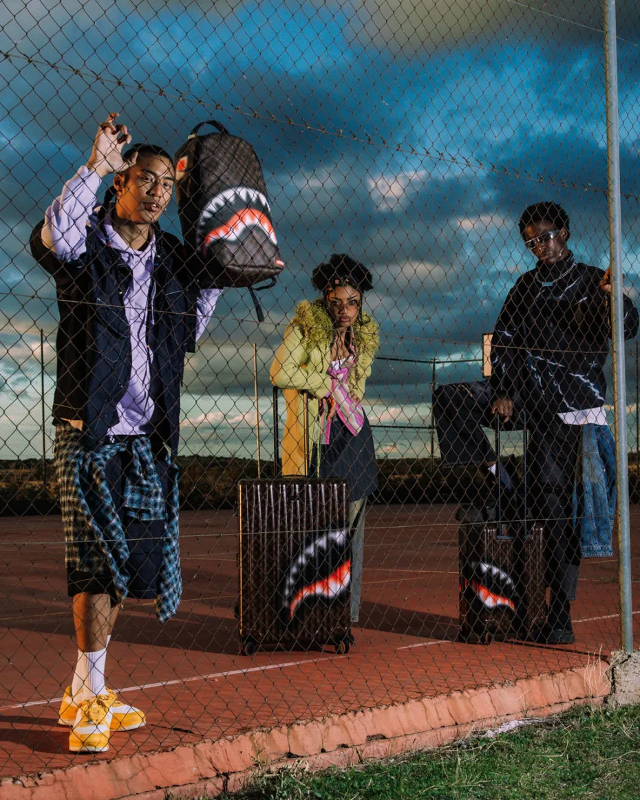 SHARKS IN PARIS BLUR EFFECT FULL SIZE LUGGAGE
