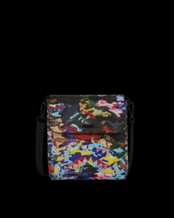 SLICED AND DICED CAMO MESSENGER SLING BAG