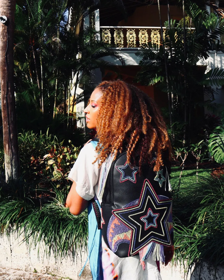 STAR RACER A.I.7 SANDFLOWER COLLAB BEADED BACKPACK