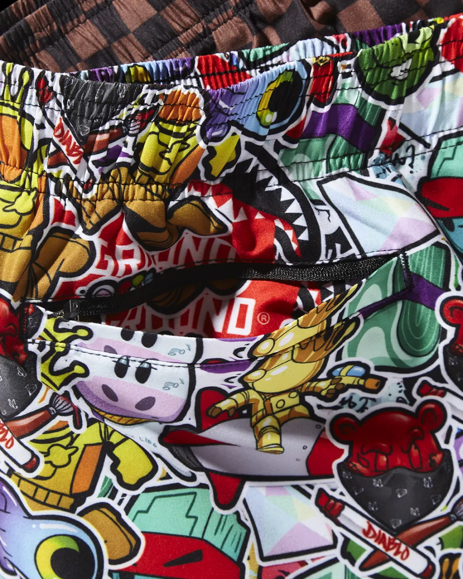 STICKER CREW SWIM SHORTS
