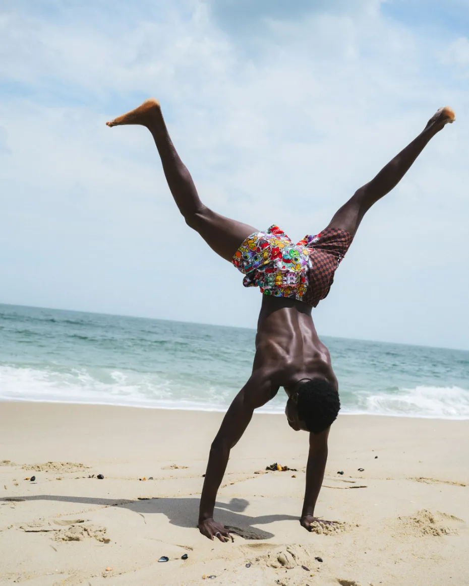 STICKER CREW SWIM SHORTS