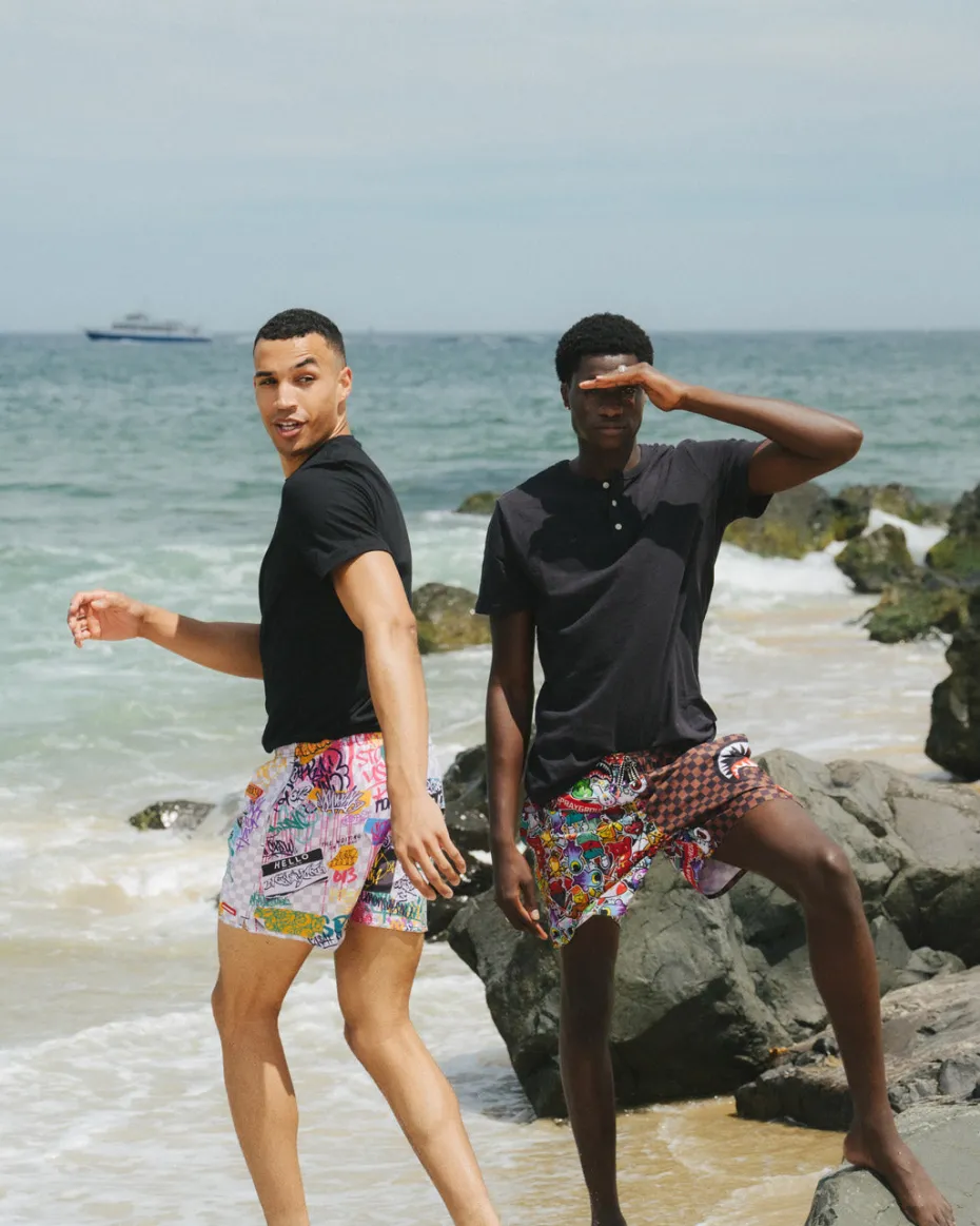 STICKER CREW SWIM SHORTS