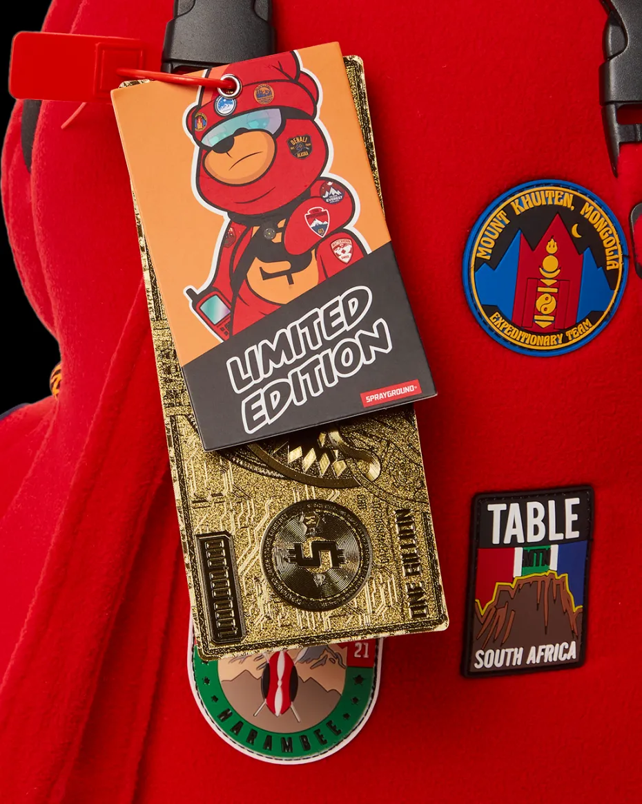 THE GLOBAL EXPEDITION MONEYBEAR TEDDYBEAR BACKPACK