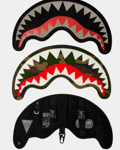 VELCRO SHARK - 3 INTERCHANGEABLE SHARKS BACKPACK (DLXV)